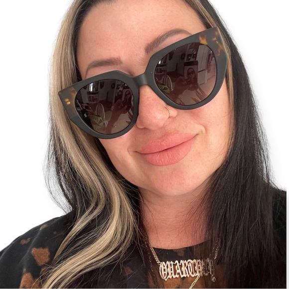 DIFF Ivy Sunglasses Polarized Matte Black Tortoise Frame Grey Gradient Lens NIB main image 10